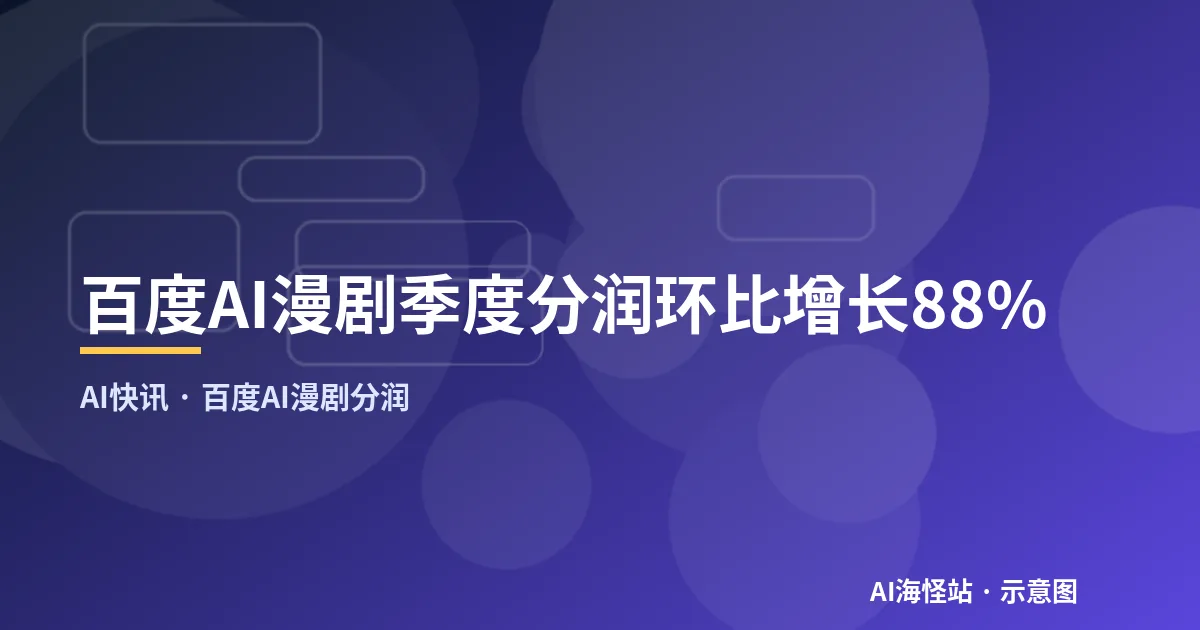 百度AI漫剧季度分润环比增长88%（示意图）